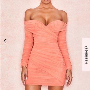 NWT House of CB Peach Felicity Dress | Size Large